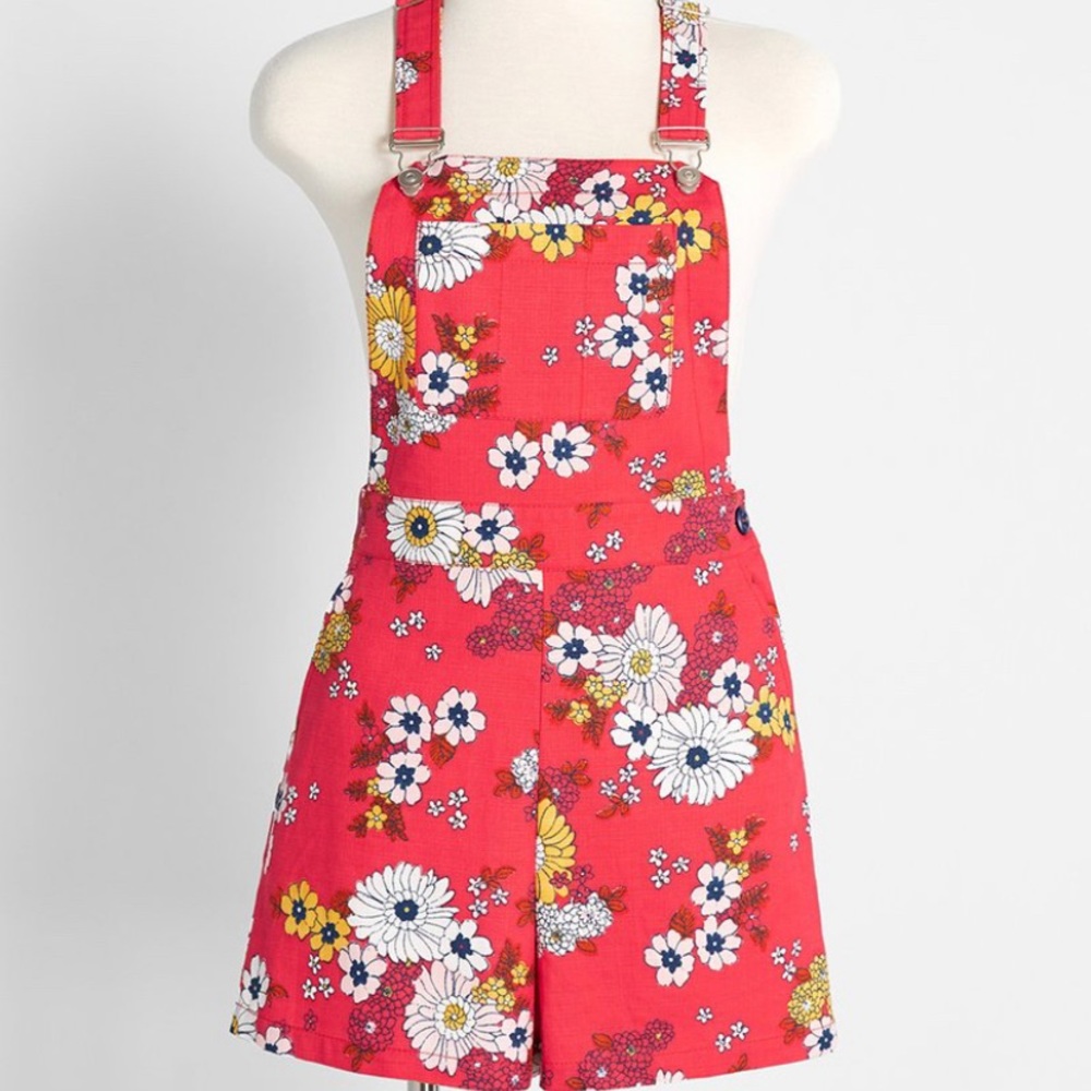 ModCloth Dazed Summer Days Cotton Shortalls NWT 8